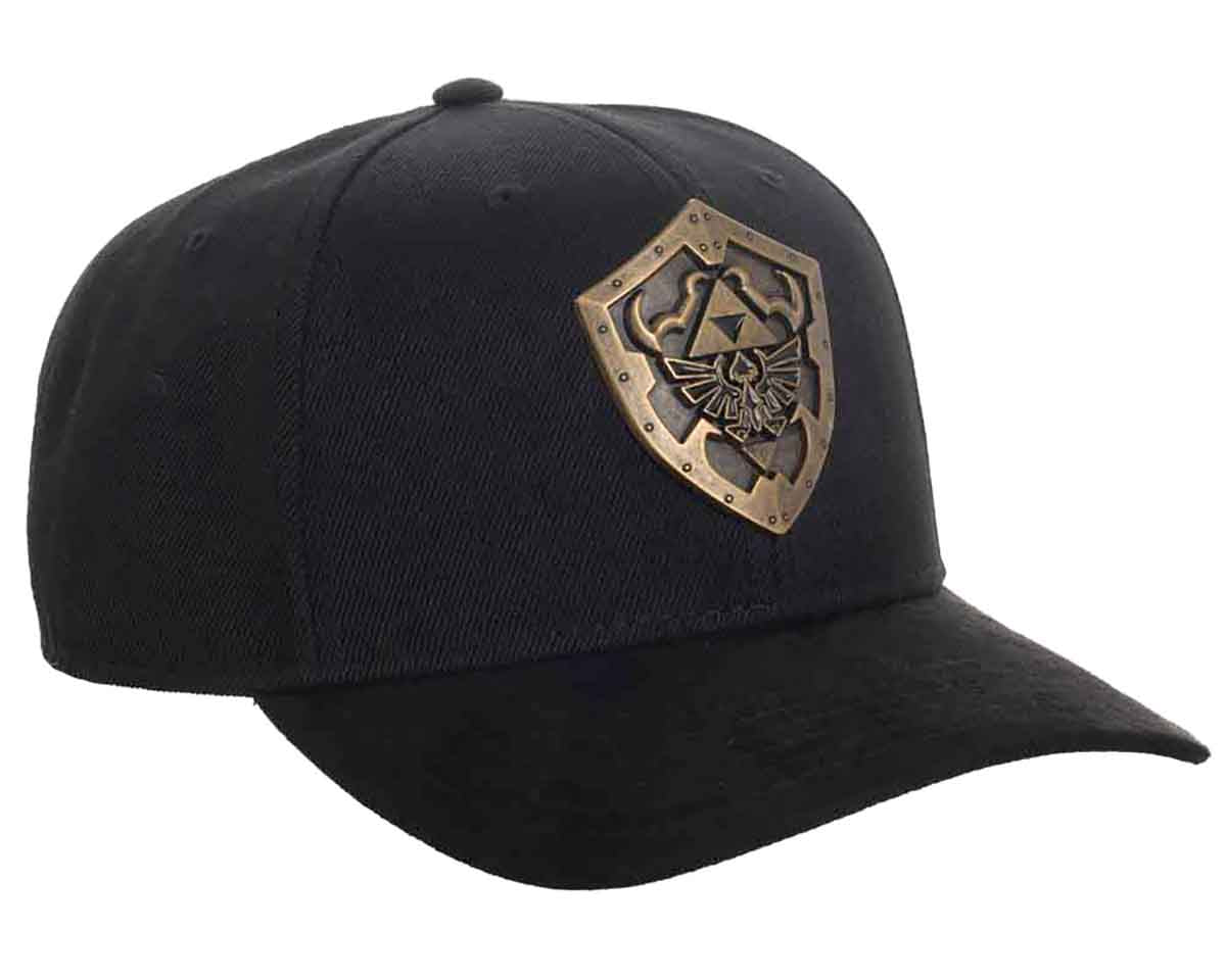 Nintendo Legend of Zelda Hylian Shield Brass Metal Badge Adjustable Snapback Hat