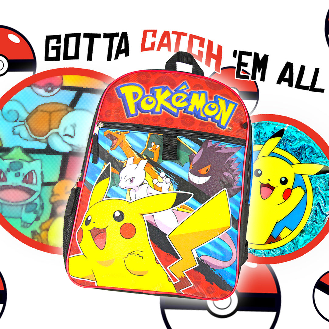 Pokemon Kids 16" Backpack 5PC Combo Set