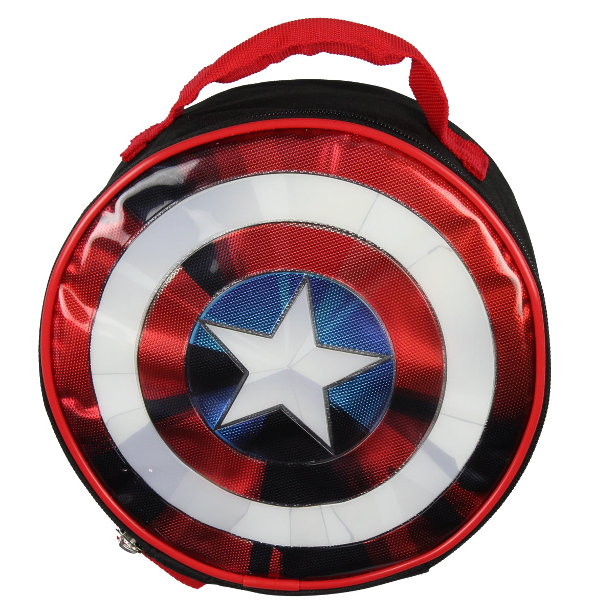 Marvel Captain America Shield Shiny Insulated Lunch Box Bag Tote 8"