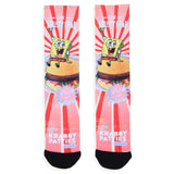 SpongeBob SquarePants Krabby Patties Sublimated Adult Crew Socks