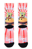 SpongeBob SquarePants Krabby Patties Sublimated Adult Crew Socks