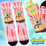 SpongeBob SquarePants Krabby Patties Sublimated Adult Crew Socks