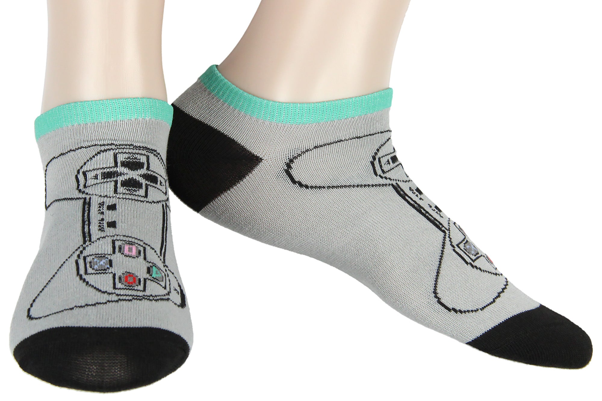 PlayStation Adult Logo Controller 3 Pack No Show Ankle Socks