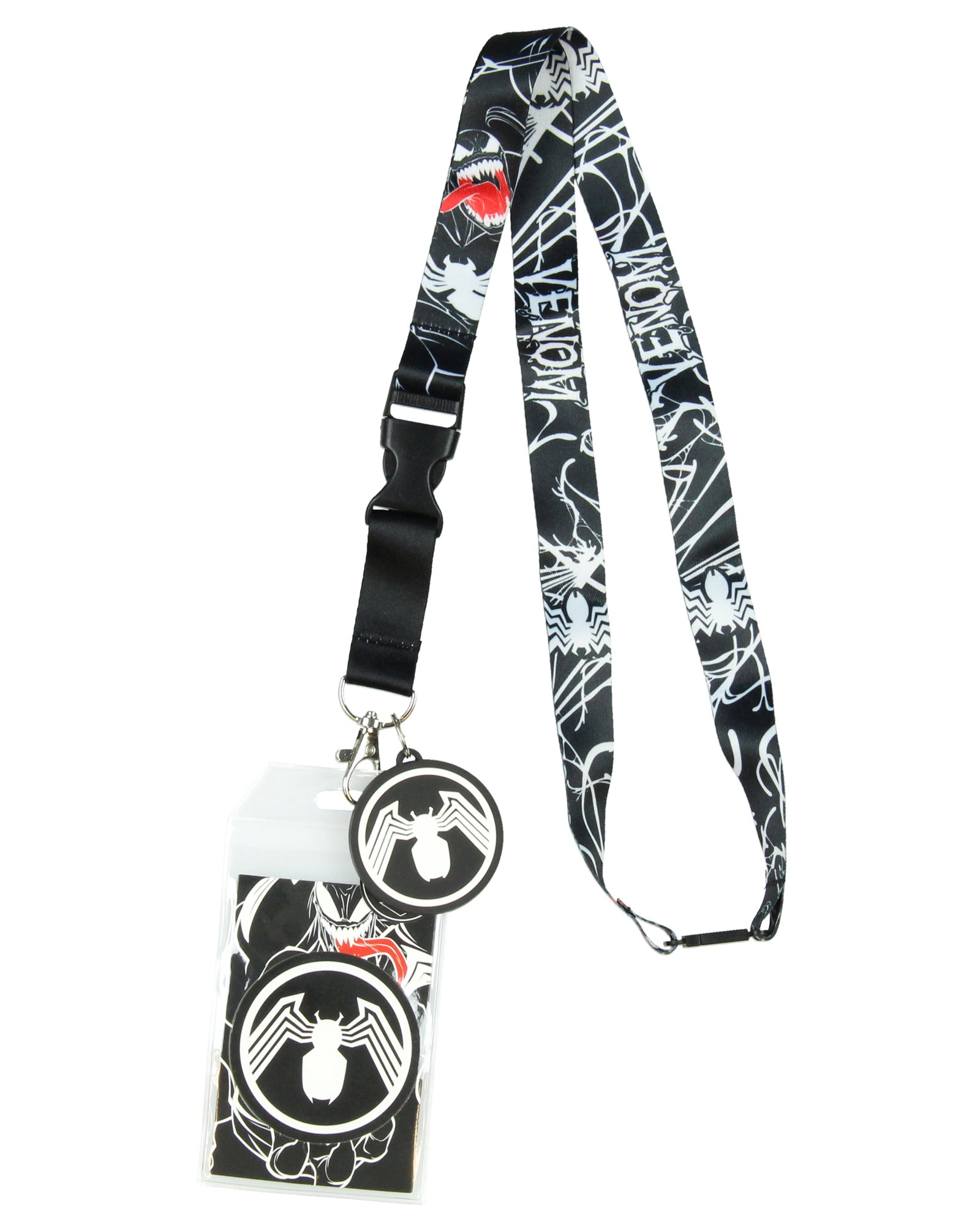 Marvel Venom Lanyard ID Badge Holder 2" Charm And Collectible Sticker
