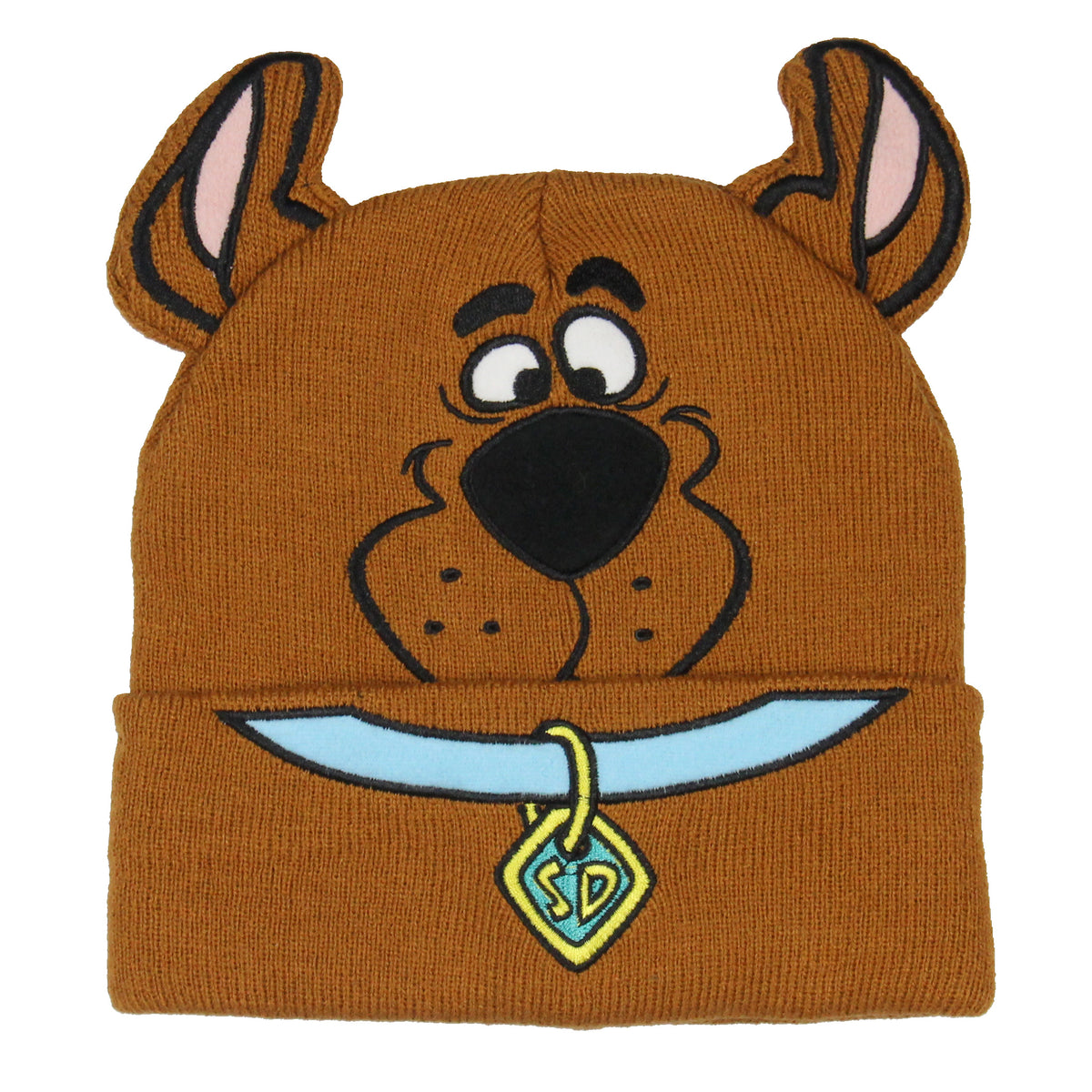 Scooby Doo Embroidered Face and Collar Design OSFM Costume Hat Beanie