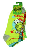 Dr. Seuss GRINCH Adult Holiday 5 Pack No Show Socks