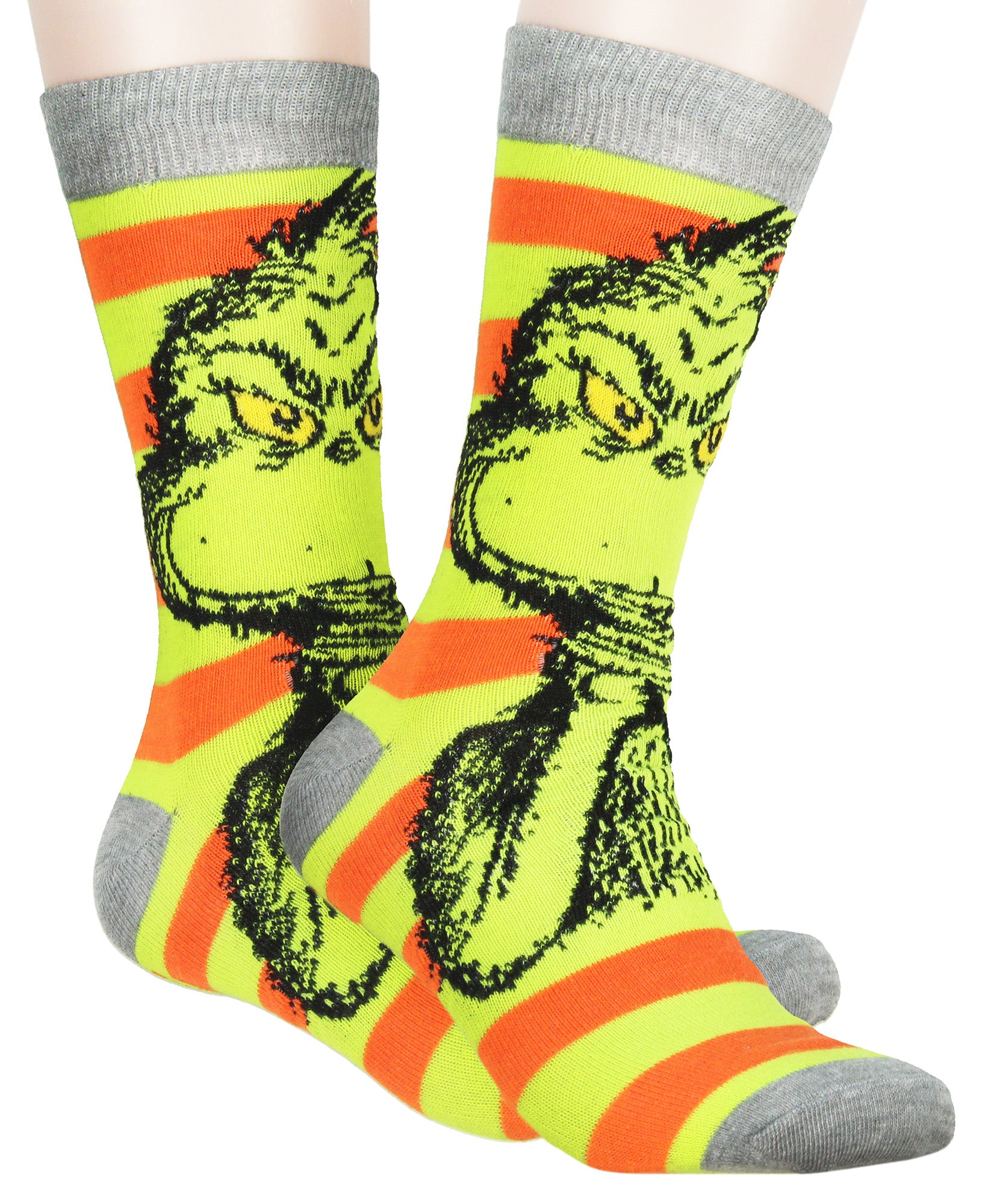 Dr. Seuss GRINCH Merry Grinchmas Adult Holiday 3 Pair Crew Socks