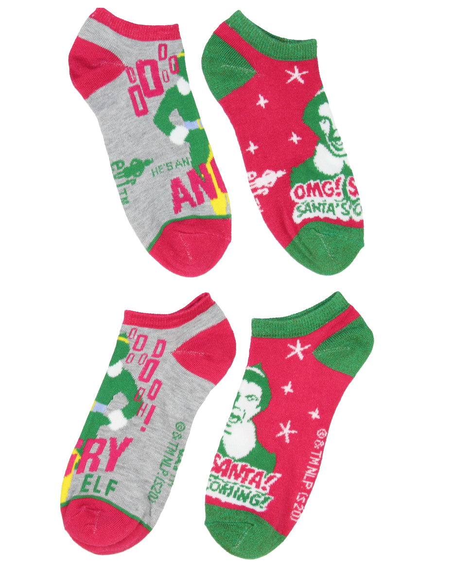Elf The Movie Buddy The Elf Sayings 5 Pairs No Show Ankle Socks For Women