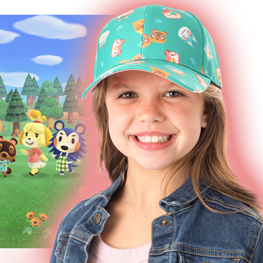Animal Crossing All-Over Print Tom Nook Isabelle Celeste Adjustable Slide Hat