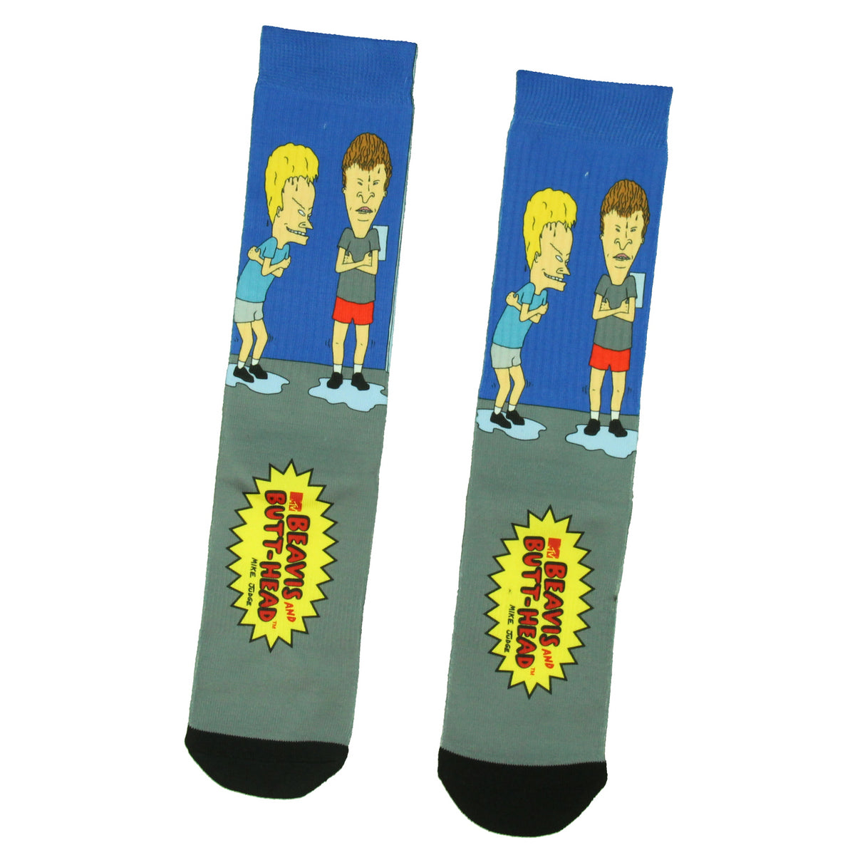 Beavis And Butt-Head Cartoon Adult Sublimated Crew Socks For Men