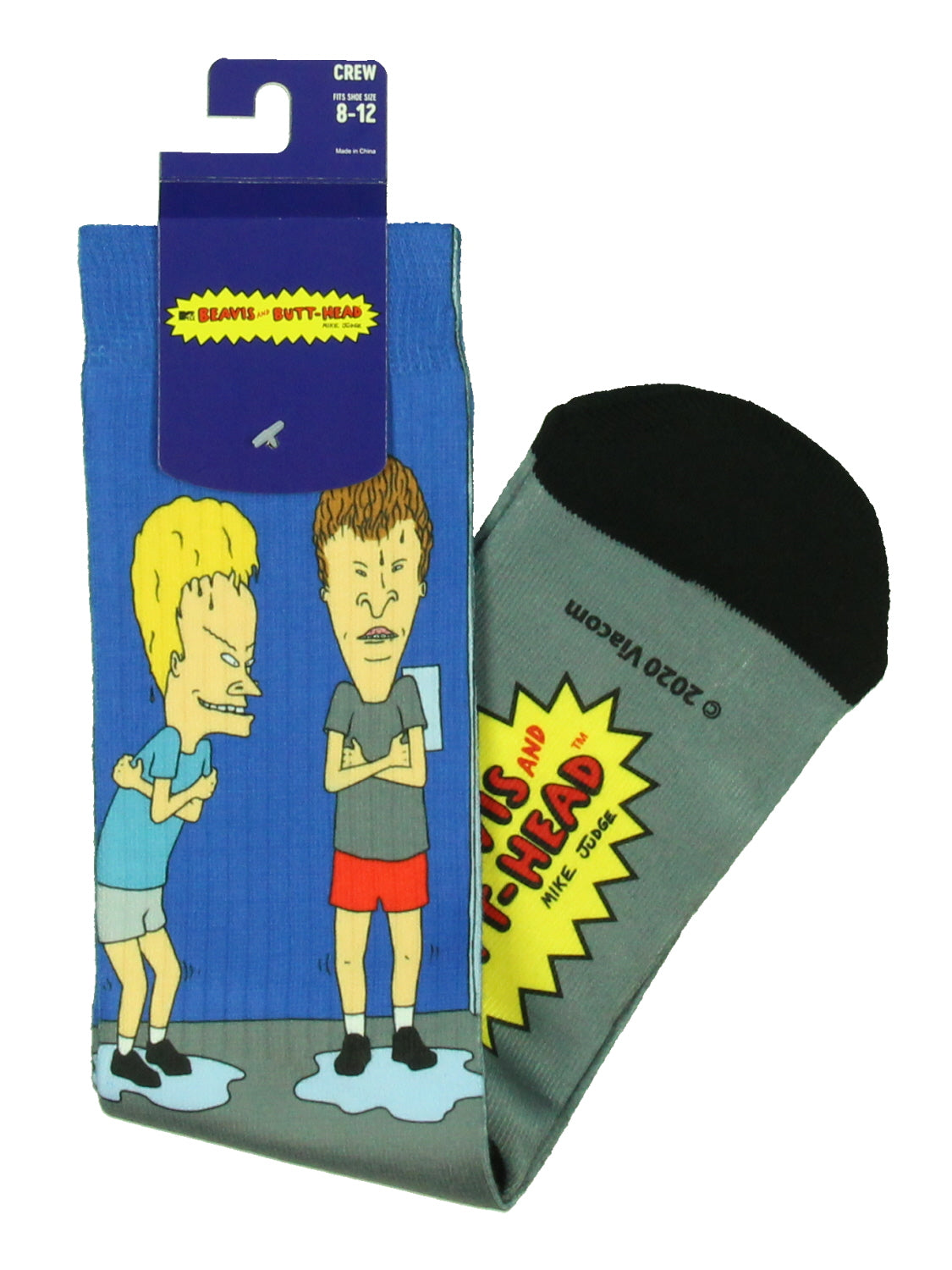 Beavis And Butt-Head Cartoon Adult Sublimated Crew Socks For Men