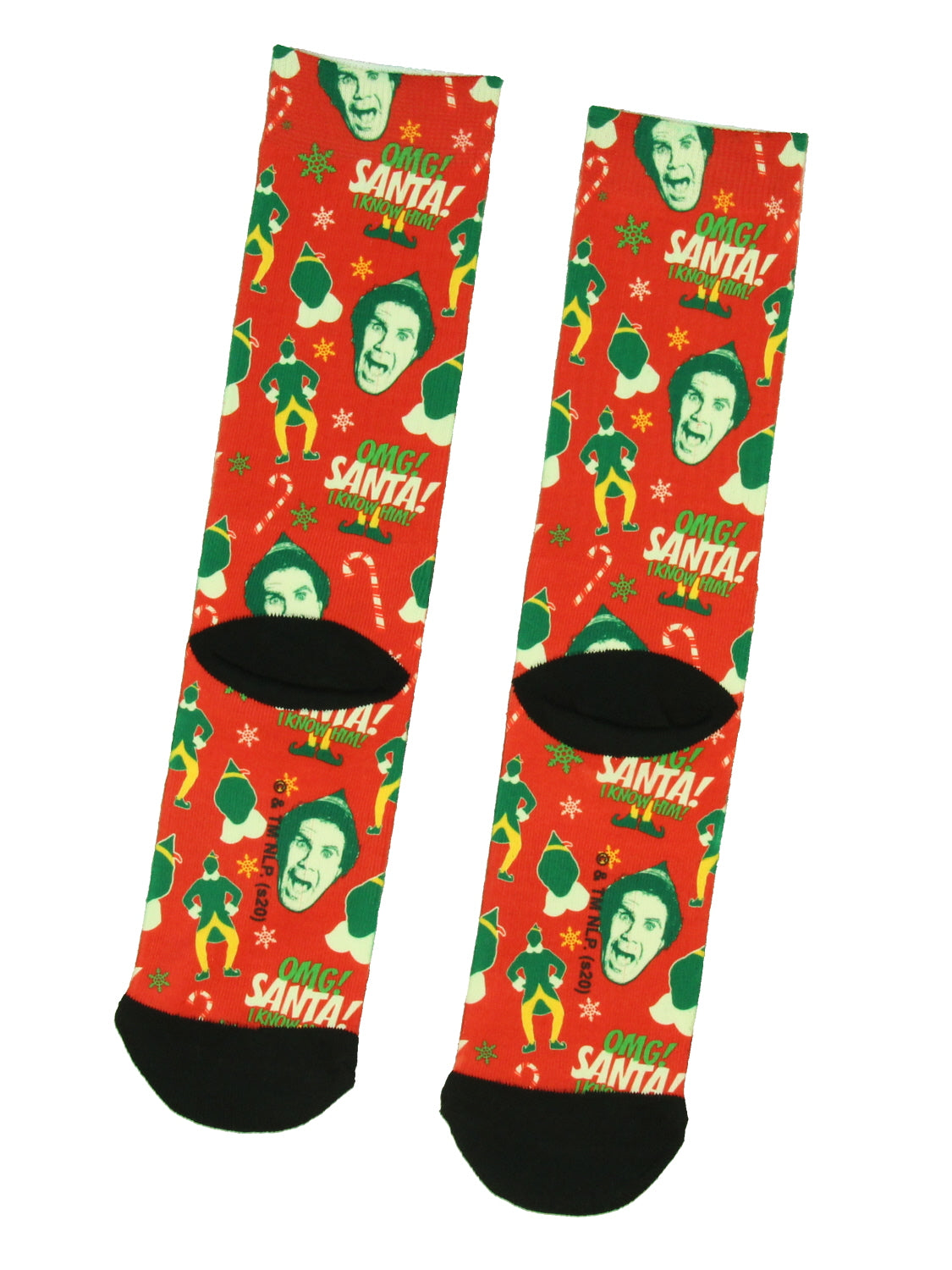 Elf The Movie Buddy OMG! Santa! I Know Him! Sublimation Mid-Calf Crew Socks