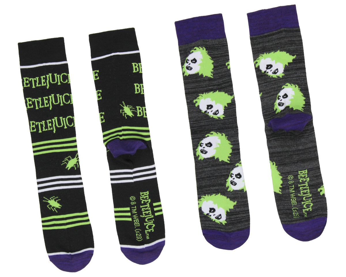 Beetlejuice Socks Adult Unisex Crew Socks 2 Pack