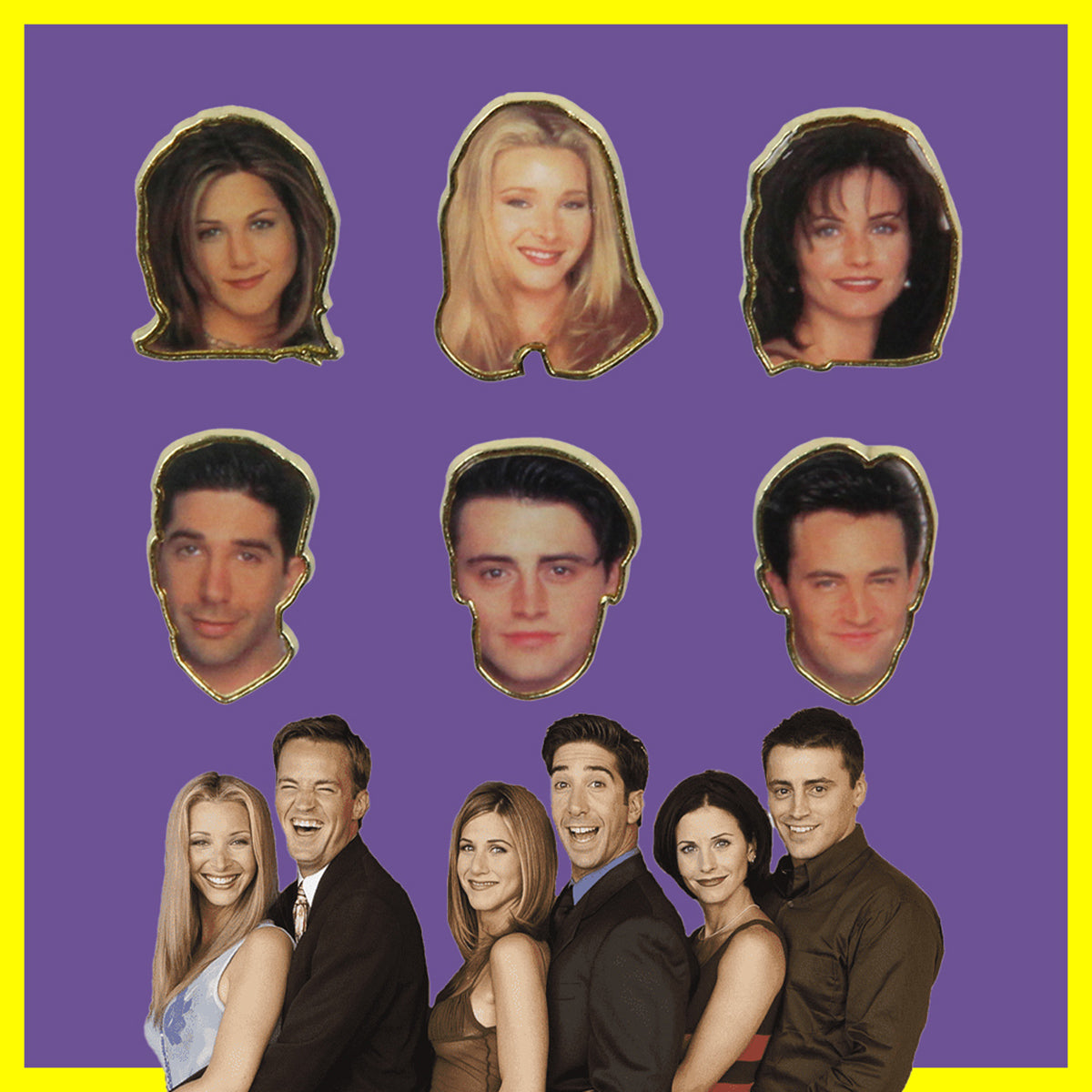 Friends Television Show Character Faces 6-Piece Enamel Pin Set