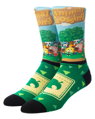 Nintendo Animal Crossing Socks Men's Allover Character Sublimated Crew Socks