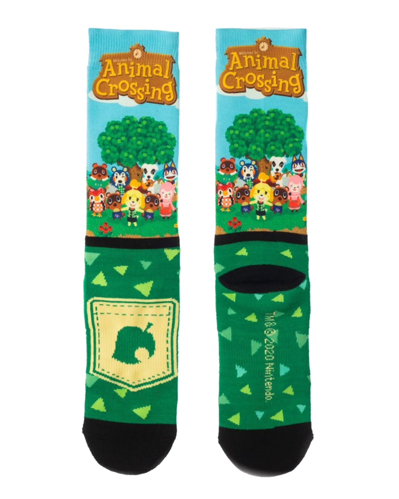 Nintendo Animal Crossing Socks Men's Allover Character Sublimated Crew Socks