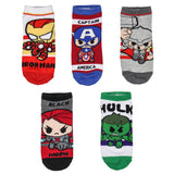 Marvel Avengers Chibi Superhero Characters Mix and Match Ankle Socks 5 Pairs