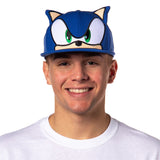 Sonic the Hedgehog Men's Hat Embroidered Character Face and 3D Ears Snapback Cap