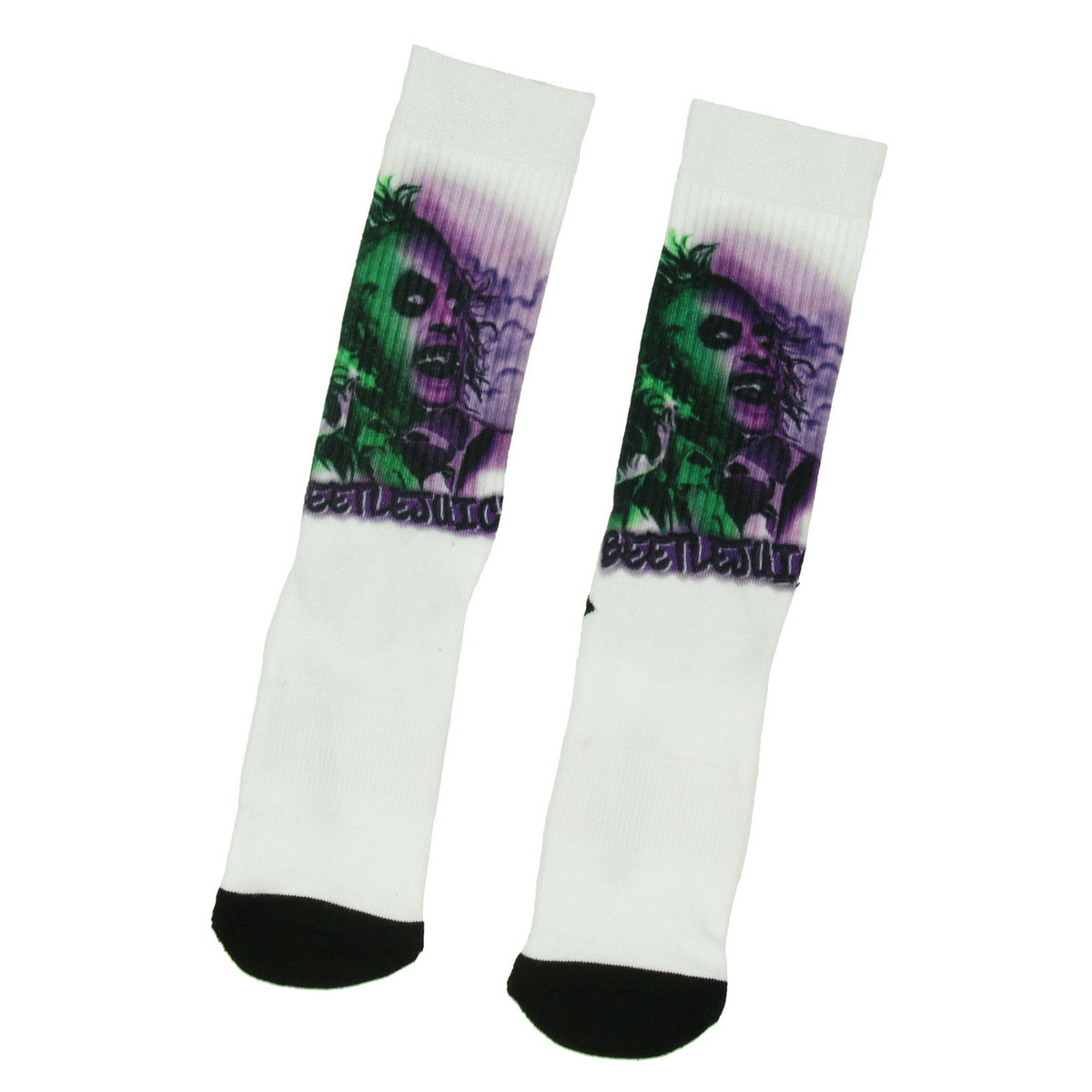 Beetlejuice Mens' Betelgeuse Graffiti Art Design Crew Socks 1 Pair