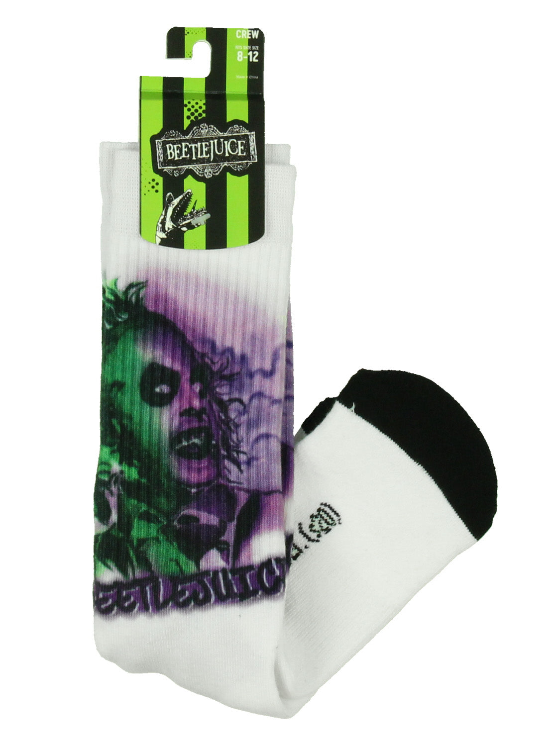 Beetlejuice Mens' Betelgeuse Graffiti Art Design Crew Socks 1 Pair