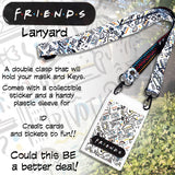 Friends TV Show Icons Lanyard ID Badge Holder w/ Collectible Sticker