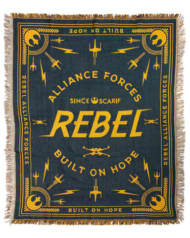 Disney Star Wars Blanket Rebel Alliance Built On Hope Woven Tapestry Throw 48"X60"