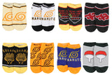 Naruto Shippuden Boy's Hidden Leaf Kanoha Anime Mix and Match Ankle Socks 8 Pair
