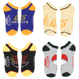 Naruto Shippuden Men's Hidden Leaf Kanoha Anime Mix and Match Ankle Socks 8 Pair