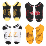Naruto Shippuden Men's Hidden Leaf Kanoha Anime Mix and Match Ankle Socks 8 Pair