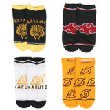 Naruto Shippuden Men's Hidden Leaf Kanoha Anime Mix and Match Ankle Socks 8 Pair