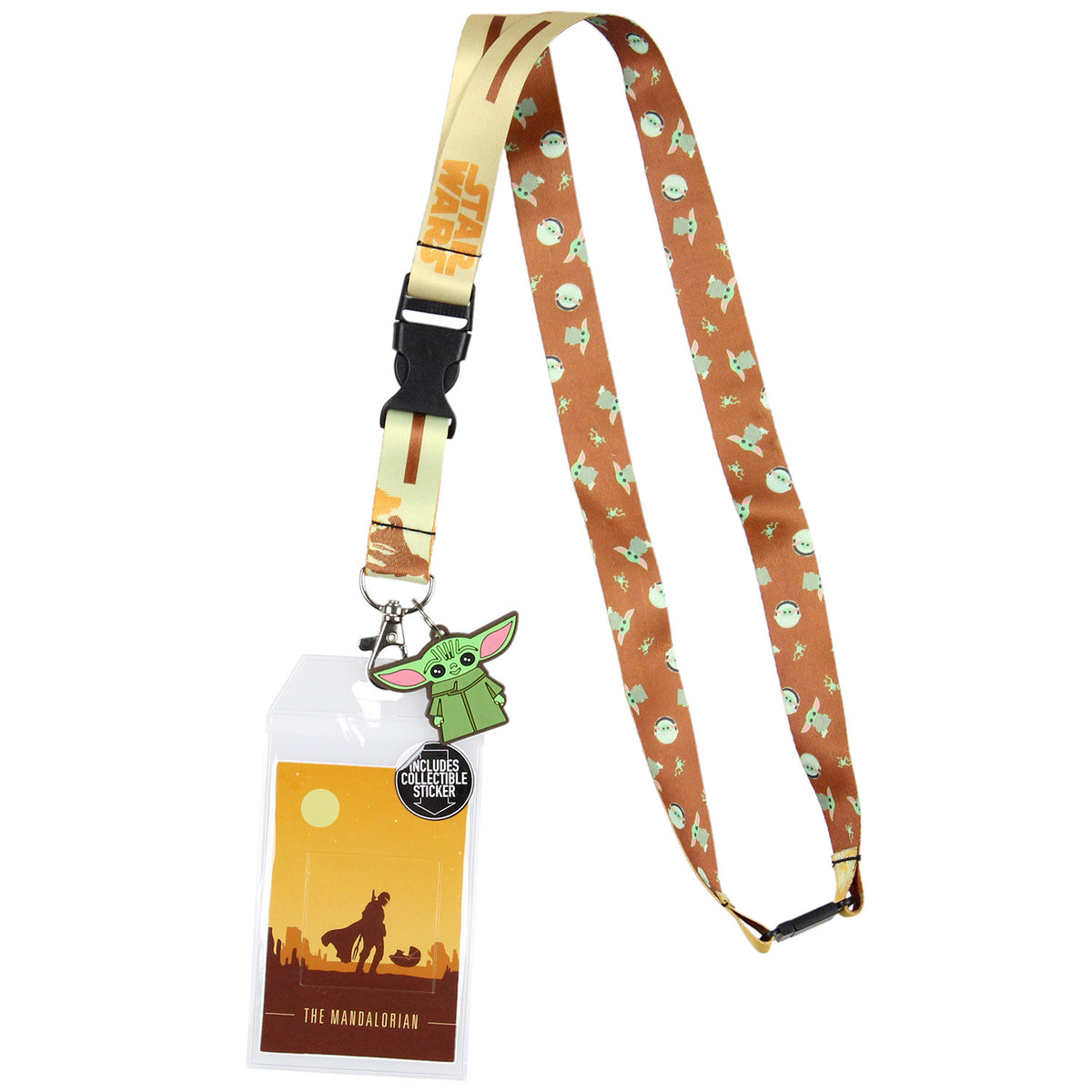 Star Wars The Mandalorian Mando and The Child at Dusk Lanyard ID Holder