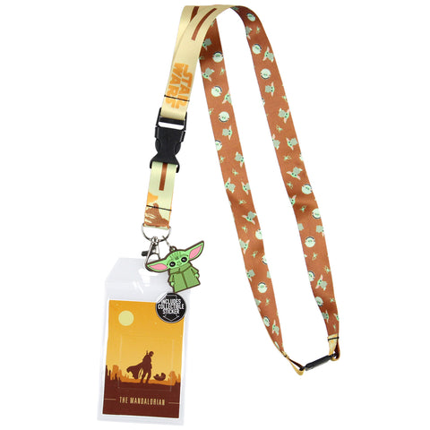 Star Wars The Mandalorian Mando and The Child at Dusk Lanyard ID Holder