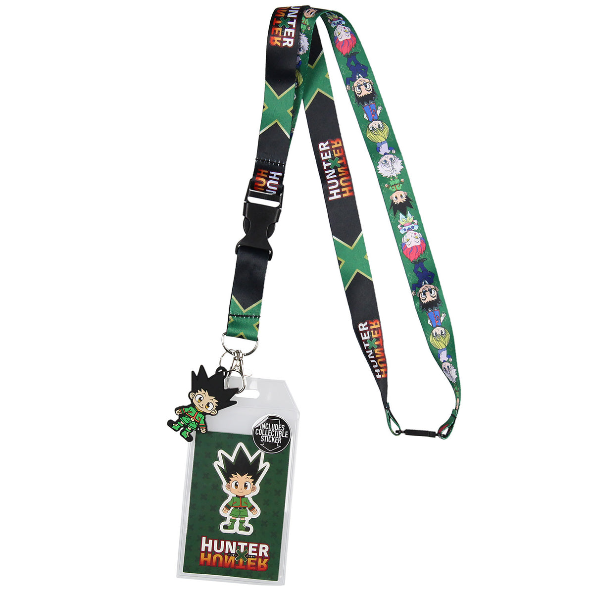 Hunter x Hunter Anime ID Badge Holder Lanyard w/ Gon Pendant And Sticker