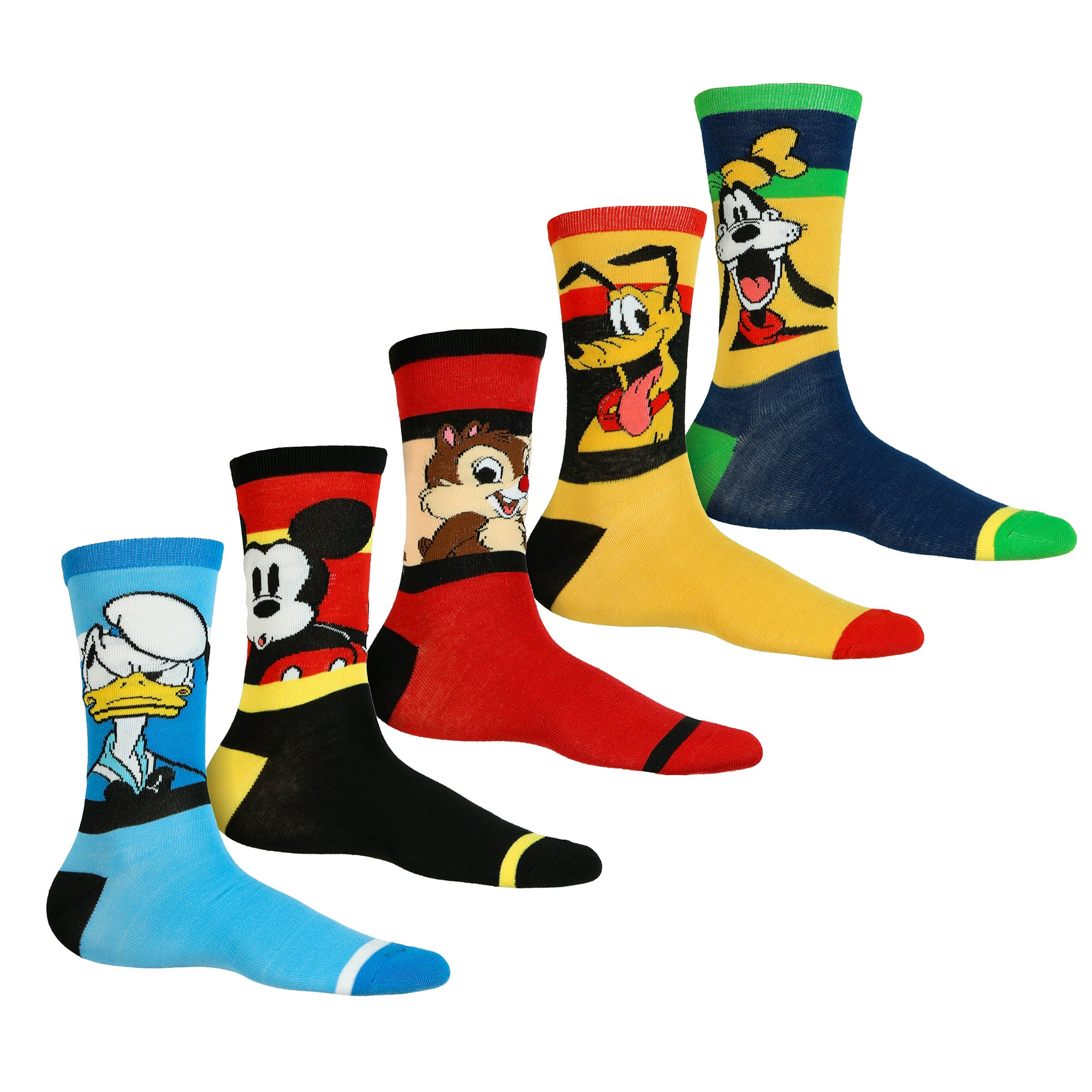 Disney Mickey & Friends Socks Mickey Mouse Men's 5 Pair Crew Sock OSFM