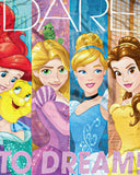 Northwest Disney Princess Micro Raschel Throw Blanket, 46" x 60", Dreamers
