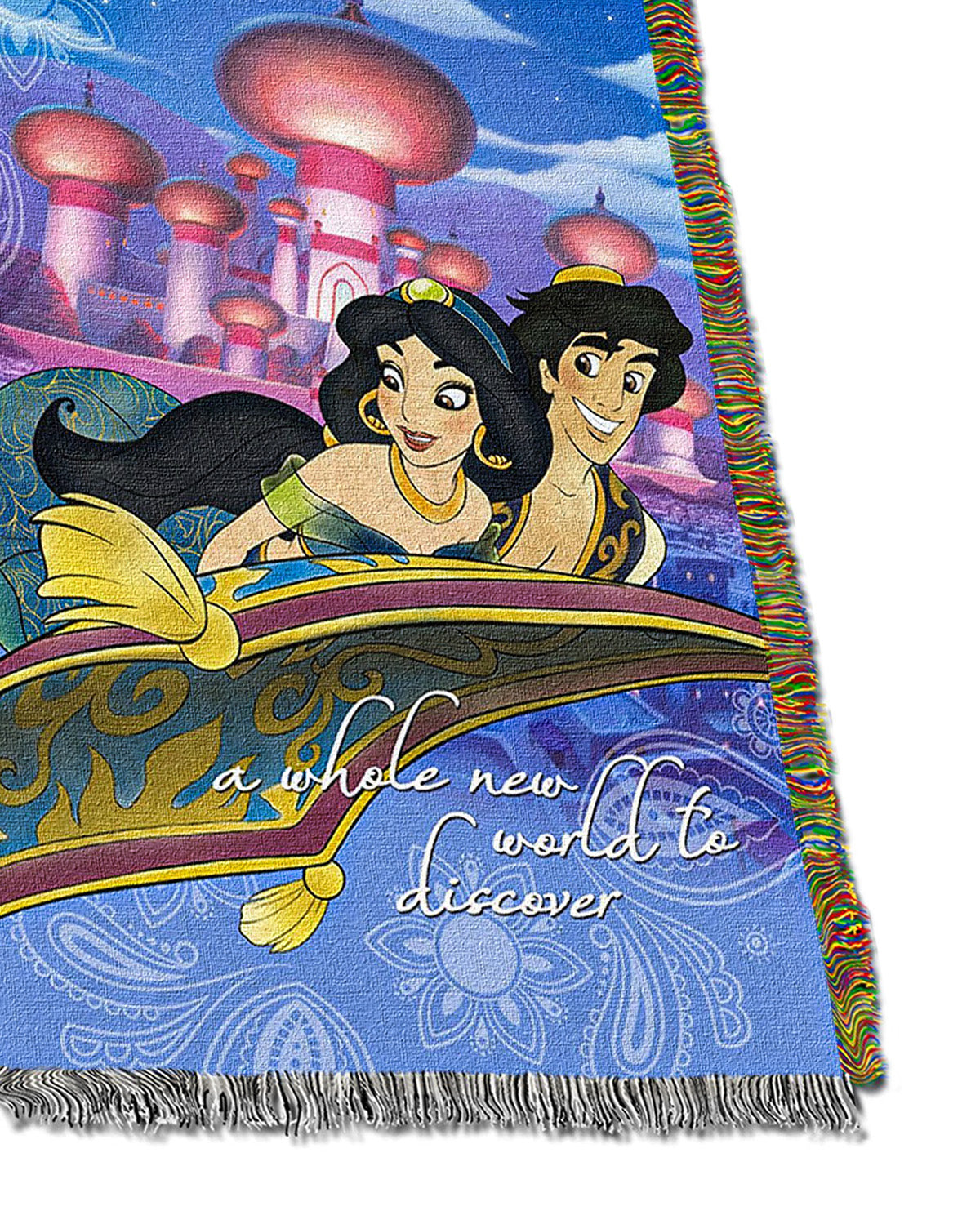 Disney Aladdin A Whole New World Tapestry Fleece Throw Blanket 46" x 60"