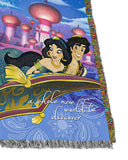 Disney Aladdin A Whole New World Tapestry Fleece Throw Blanket  46" x 60"