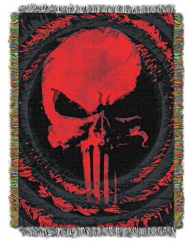 Northwest Marvel's Punisher, 'Center Target' Woven Tapestry Throw Blanket 48" x 60"