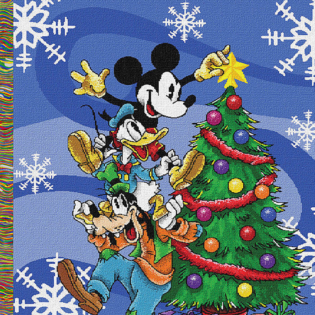 Disney Mickey Mouse Blanket Holiday Cheer Woven Tapestry Throw 48" x 60"