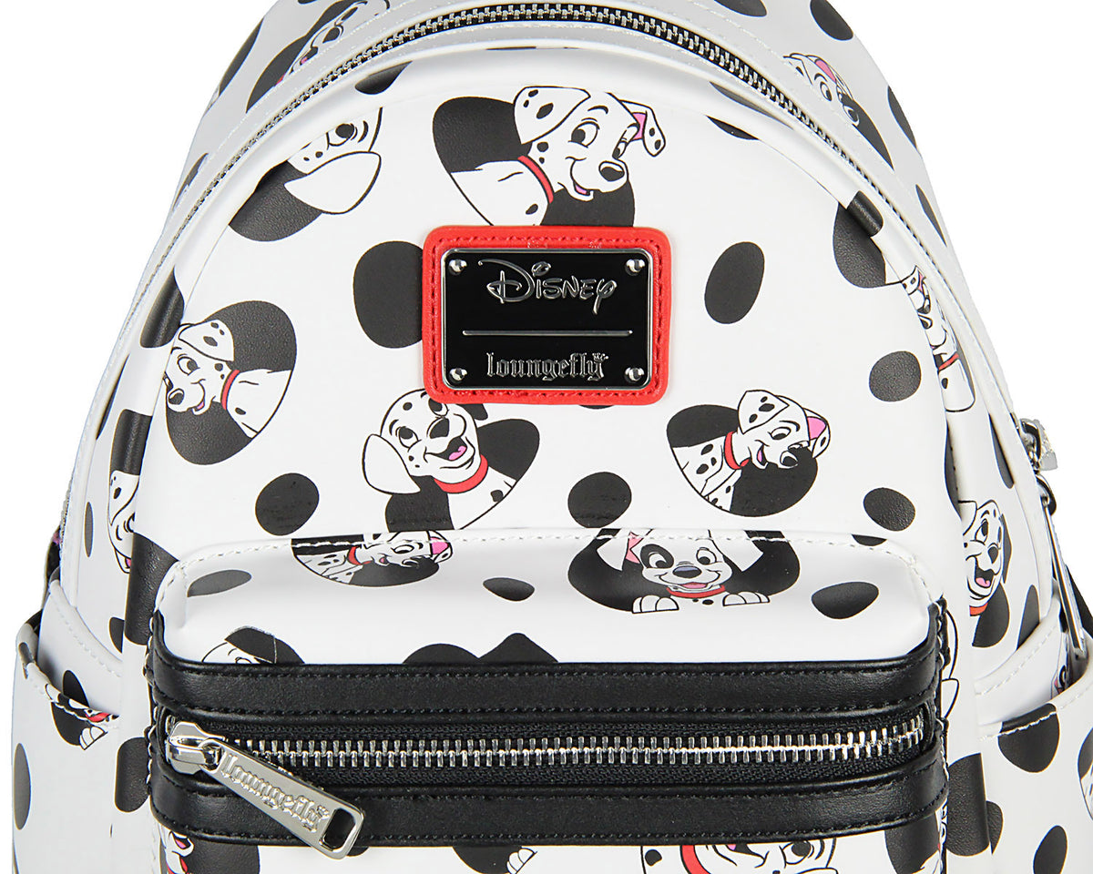 Loungefly Disney 101 Dalmatians Spots and Pups Allover Print Mini Backpack 11"