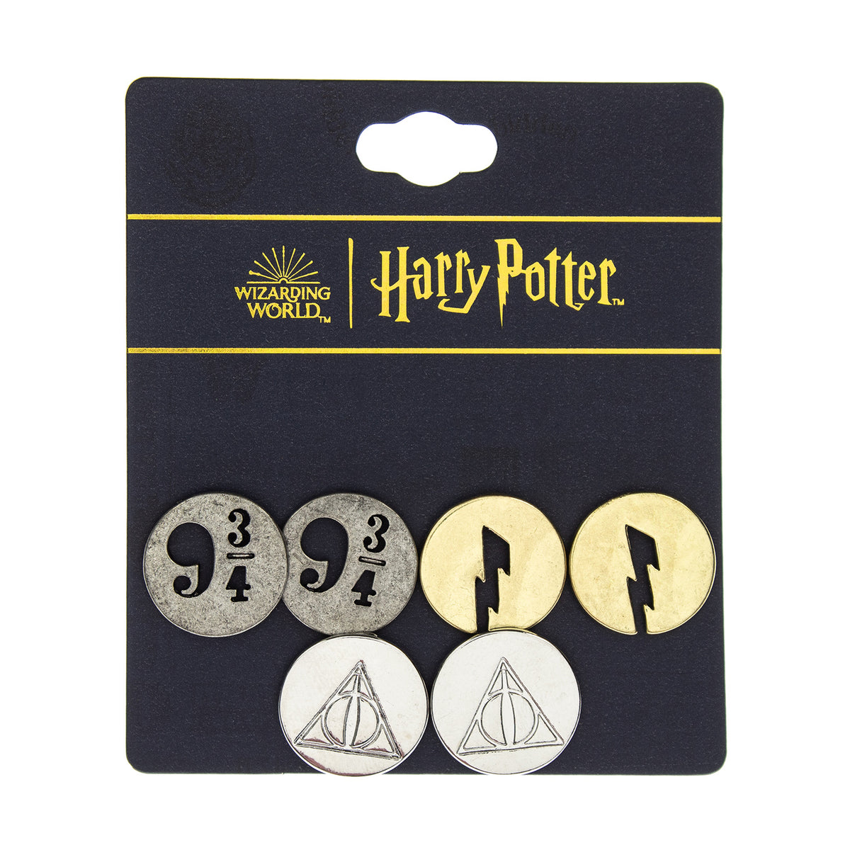 Harry Potter Earrings For Women 3 Pack 9 3/4 Lightning Bolt Scar Deathly Hallows