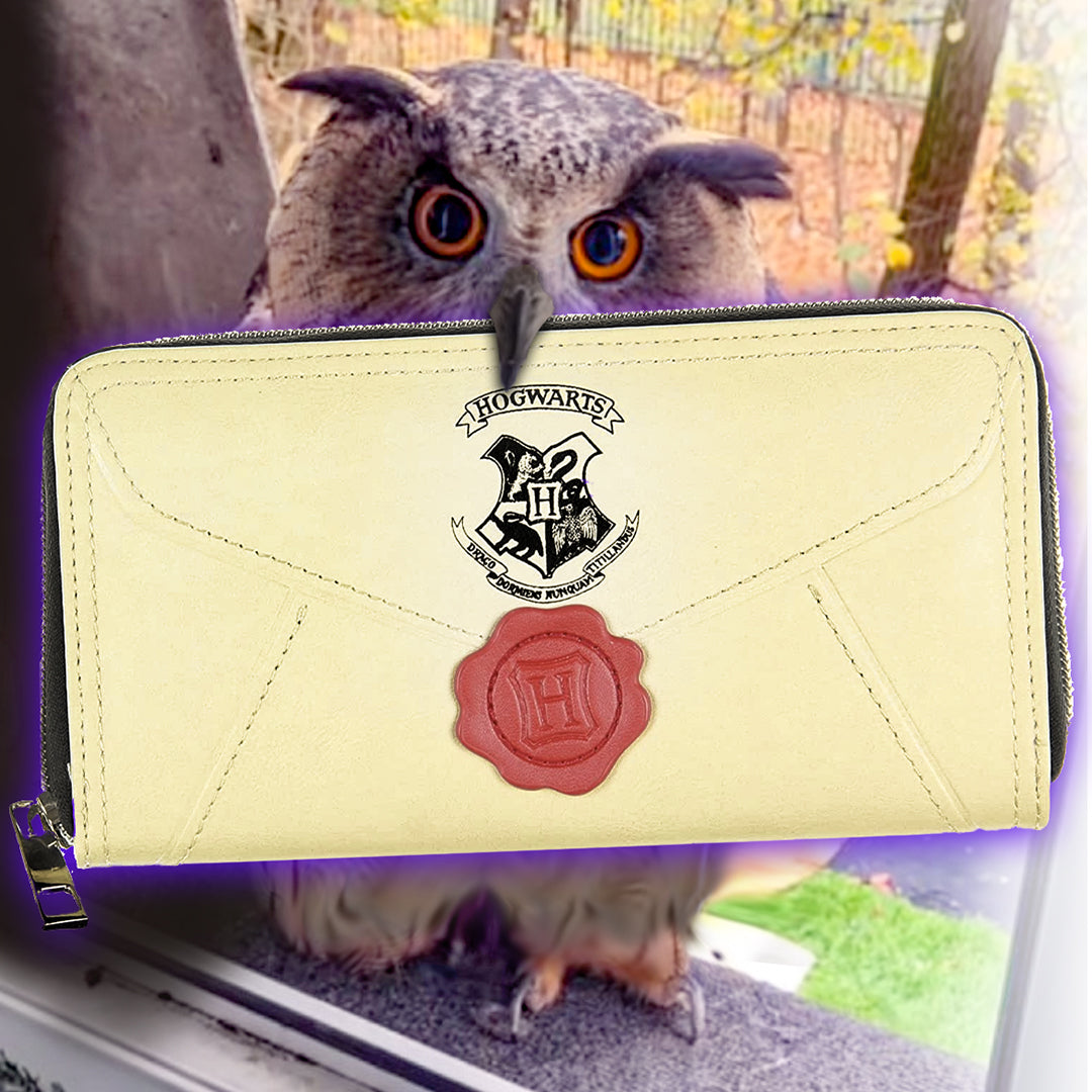Harry Potter Womens Wallet | Potter Hogwarts Letter Wax Seal Zip Around Wallet
