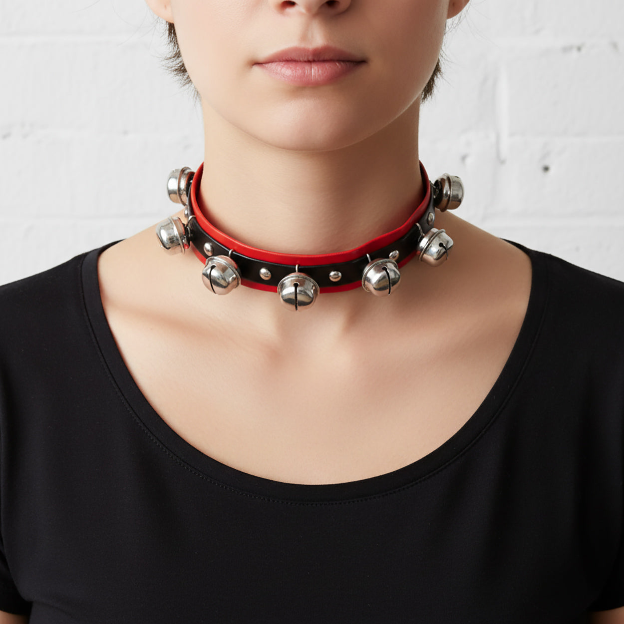 DC Comics Harley Quinn Black Red Comic Cosplay Choker w/ Bells