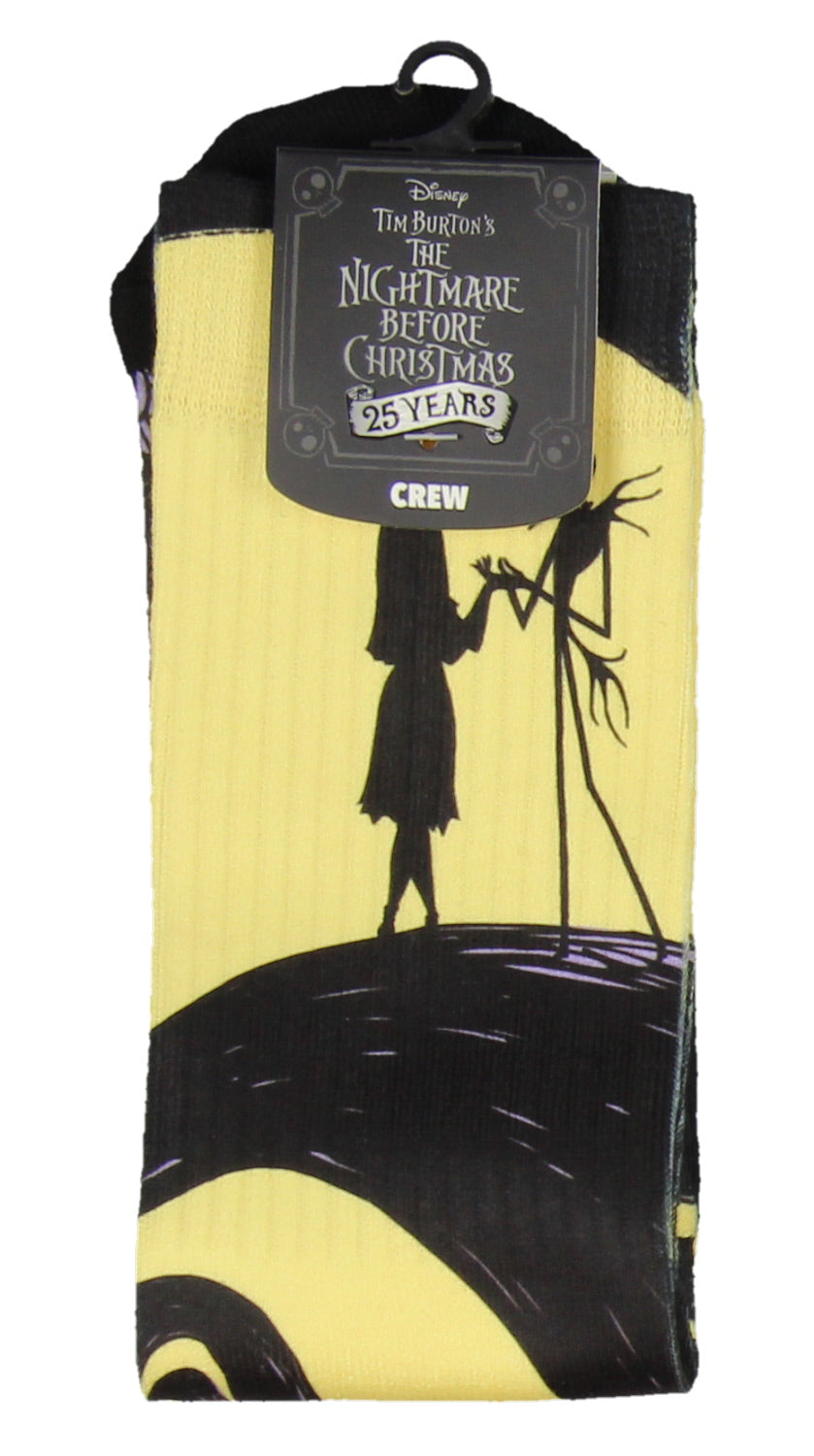 Nightmare Before Christmas Jack Skellington And Sally Adult Crew Socks 1 Pair