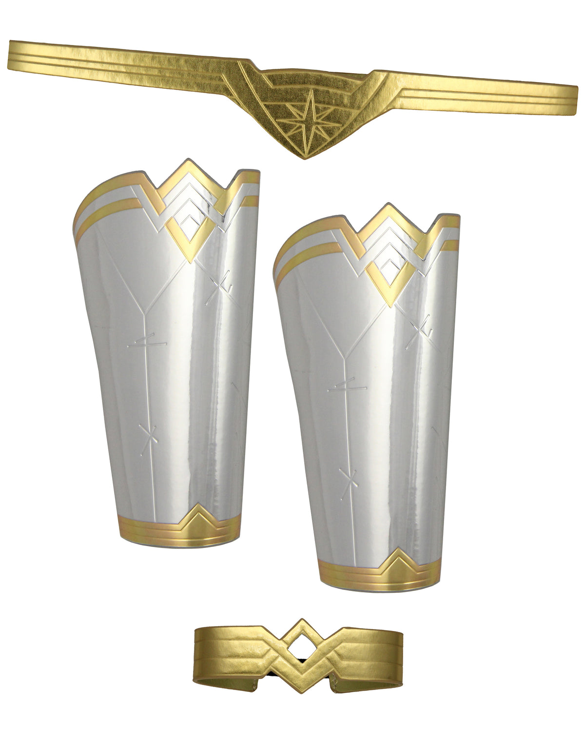 Wonder Woman Costume Accessories Cuffs Gauntlets Tiara Set Comic Book Superhero