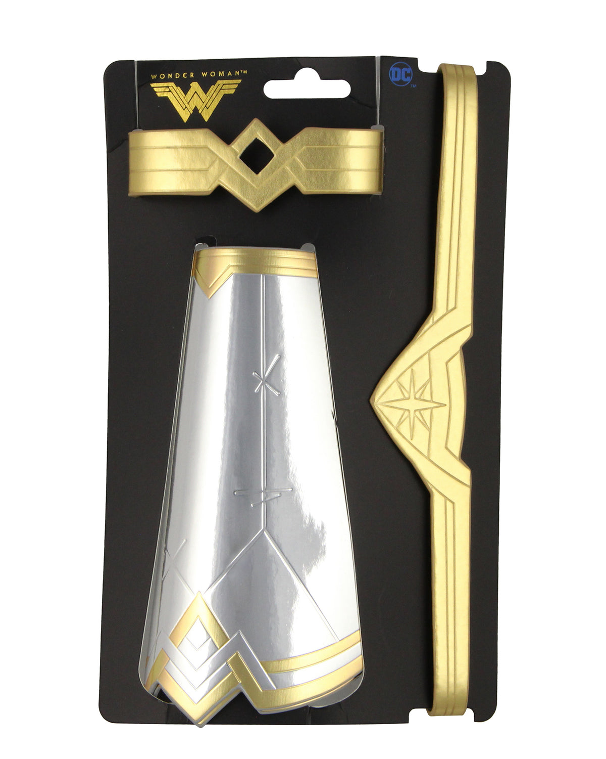 Wonder Woman Costume Accessories Cuffs Gauntlets Tiara Set Comic Book Superhero