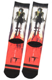 Stephen King IT Pennywise The Clown Blood Spatter Sublimated Crew Socks