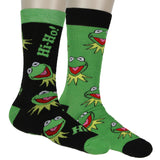 Disney The Muppets Hi Ho Kermit The Frog 2 Pair Crew Socks