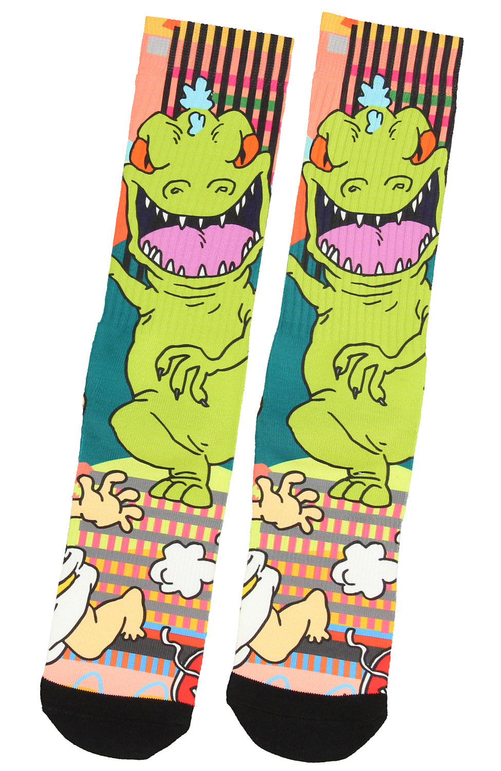 Rugrats Reptar Dinosaur Character Sublimated Crew Socks 1 Pair