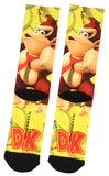 Nintendo Super Donkey Kong DK Gone Bananas! Sublimated Crew Socks